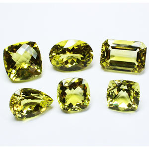Pierres précieuses en vrac naturelles à la demande de l'Inde Fabrication de bijoux en quartz citron jaune précieux Pierres précieuses en vrac de forme mixte - Product Image 1