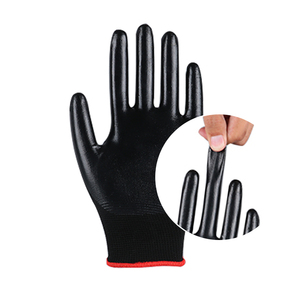 ถุงมือนิรภัยไนไตรล์ถักนิตติ้งไนล่อนไร้รอยต่อถุงมือนิรภัยสีดำ - Product Image 4