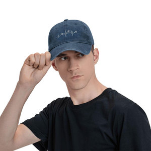 Nouveau Style Courbe Bord Denim Casquettes De Baseball Sportif Street Style Respirant Et Imperméable Personnalisable Couleur Unisexe Confortable - Product Image 2