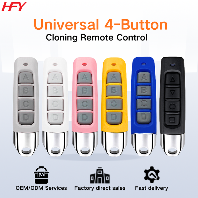 433/315/330/318 MHz Cloning Duplicate Code RF Remote Control Duplicator 4-Button Plastic Mini Portable 30m Range Transmitter