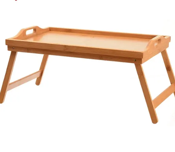 Meilleur choix table de bureau d'ordinateur portable pliante en bois personnalisée table d'ordinateur portable en bambou sur lit