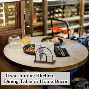 Soporte de madera para servilletas de alambre, accesorio negro para dispensador de vajilla, servilletas, servilletas - Product Image 4