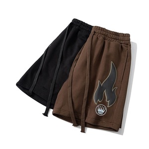 Short de survêtement en coton brodé avec logo personnalisé Short de survêtement délavé au soleil Short délavé à l'acide pour hommes - Product Image 3