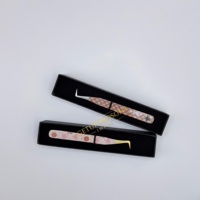 Pinset Bulu Mata GETUP BROSONS IMPEX GBI-EET 10mm Terbaik, Berlapis Kertas Motif Jaring Laba-laba, Baja Anti Karat, Ujung Serat Halus