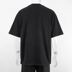 Camiseta personalizada de algodón liso con hombros caídos para hombre, camisetas de algodón 100% de peso pesado de calidad superior para hombre - Product Image 3