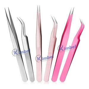 Pince à épiler précise en acier inoxydable pour extensions de cils en boîte personnalisée pointe pointue avec pince à cils en fibre de marque privée - Product Image 5