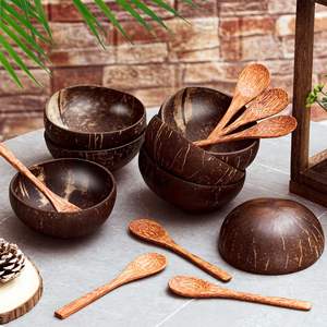 100% Natural Coconut Shell Serving Bowls with Spoons/Katty - Product Image 2