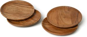 จานอาหารไม้อะคาเซียทรงกลมแบบทันสมัยจานรับประทานอาหารอินเดียงานแฮนด์เมดเป็นมิตรต่อสิ่งแวดล้อม - Product Image 4