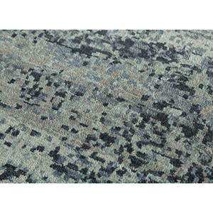 Alfombra Uvenuti Anudada a Mano de Lana y Seda, Diseño Tibetano Abstracto en Gris y Negro para Sala de Estar o Dormitorio para Adolescentes - SKWS-24 - Product Image 3