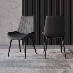 Silla de comedor de cocina de Tela Gris oscuro de diseño cómodo de alta calidad al por mayor con pies metálicos - Product Image 2