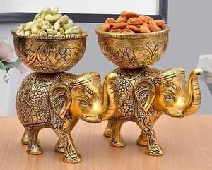 Traditionnel Diwali éléphant Urli bol 500ml laiton flottant fleurs bougie lampes décor à la maison pour Temple chambre cadeau - Product Image 1