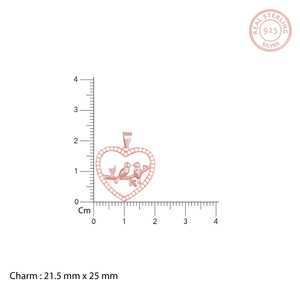 จี้รูปนกสีโรสโกลด์เครื่องประดับทางศาสนาทำจากสแตนเลสเครื่องประดับที่ทำจากหินเพทายชุบทองคำว่ารักนกมีเสน่ห์ - Product Image 3