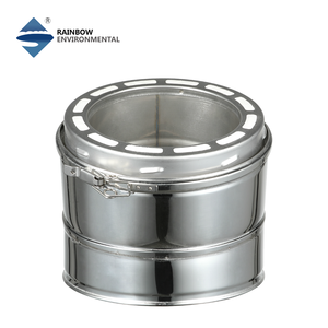 Tuyau de cheminée en acier inoxydable à double paroi isolé, coude fixe à 30 degrés - Product Image 1