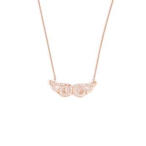 Collar de Plata de Ley 925 con Alas de Ángel, Diamantes y Turquesa, Estilo Vintage, Chapado en Rodio, Cadena de Eslabones Religiosa Cristiana, Regalo - Product Image 2