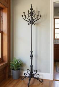 ราวแขวนเสื้อผ้าโลหะสีดำ ดีไซน์สวยงาม พร้อมตะขอหลายชั้น มีจำหน่ายในราคาขายส่ง - Product Image 5