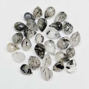 พลอยรูไทล์สีดำทรงหยดน้ำ ขนาด 3x5 ถึง 7x4.5 มม. พลอยธรรมชาติแบบหลวมสำหรับงานเครื่องประดับ - Product Image 3