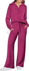 Conjunto a juego de 2 piezas Sweat Lounge para mujer al por mayor-Sudadera y pantalones de chándal de gran tamaño - Product Image 2