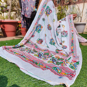 רקומה פרקארי מראה dupatta rajastani בנג 'ארה צעיף מסורתי מתנה מתנה לחתונה שלה haldi mhni לטובת מגוון רחב של