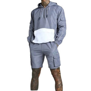 Custom Two Piece 2025 Custom Zipper Polyester Tracksuit Windbreaker Set <b>Jackets</b> for <b>Men</b> Shorts and <b>Jacket</b> Sets Short Tracksuit - Product Image 3