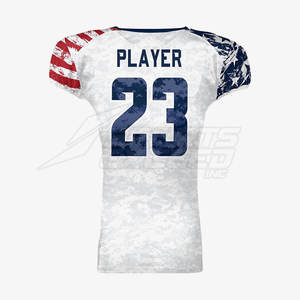 Nouveau design tendance, maillot de football américain respirant à manches courtes, vente en gros personnalisée, maillots imprimés par sublimation sur mesure - Product Image 2