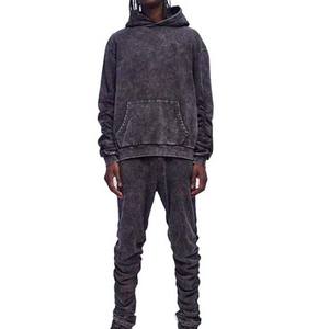 2025 Sportswear OEM High Quality Men's Sweat Suits Custom 2-Piece <b>Hooded</b> Zipper Tracksuits with Logo 100% Cotton for Winter - Product Image 1