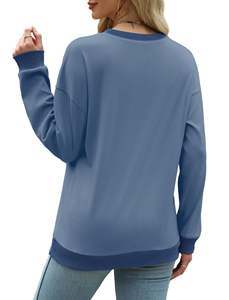 Drop shoulder heavyweight Loose Tops Pullover Femme haute qualité Casual Oversized Soft Sweatshirt Solid Long Sleeve - Product Image 2