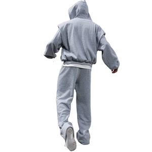 ชุดวอร์มสำหรับผู้ชายโอเวอร์ไซส์ผ้าคอตตอนผ้าฟลีซแบบมีซิปรูดสำหรับ100% ผลิตจากโรงงาน - Product Image 2