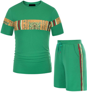 Nouveau Gros Custom Made Haute Qualité 100% Polyester D'été Shirt Et Shorts Set Hommes Vêtements D'été Ensemble - Product Image 1