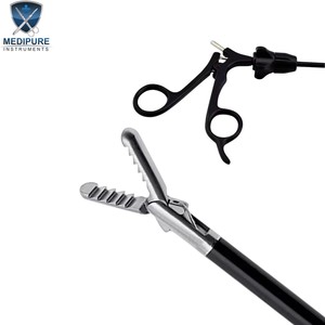 คีมจับแบบอัลลิเกเตอร์ ปากคู่ ขนาด 5 มม. ยาว 45 ซม. คีมจับแบบอัลลิเกเตอร์สำหรับการผ่าตัดผ่านกล้องทางนรีเวช ยี่ห้อ MEDIPURE INSTRUMENTS - Product Image 2