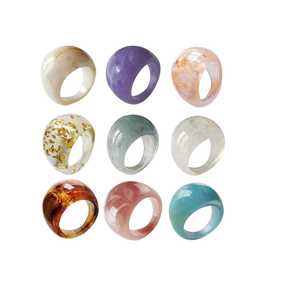 Nouveau design Résine carré Anneau Géométrique beau design Anneaux Coloré Carré Femmes anneaux meilleure qualité - Product Image 6