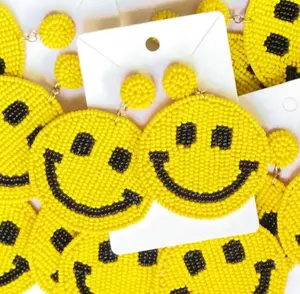 Personalizable festivo vacaciones abalorios bordado gota pendientes hechos a mano árbol de Navidad semilla diseño moda personalizable - Product Image 3