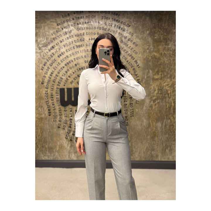 Shonan Women's Slim Fit Classic White Shirt Elegant Blouse