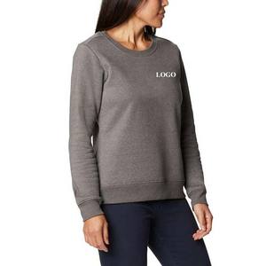 Sweat à capuche tricoté solide et léger pour femme décontractée Sweat-shirt à col rond teint en tissu Top Tendances pour l'hiver et l'automne avec logo sur le devant - Product Image 6