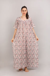 Vêtements de nuit pour femmes de qualité supérieure, en coton, ample, robe de nuit à manches courtes pour femmes, pour l'exportation depuis l'Inde - Product Image 4