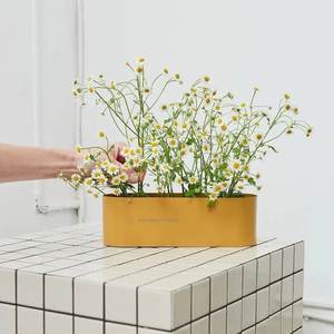 Florero de Metal decorativo de mesa en forma de barco chapado en oro para el hogar sala de estar decoración de escritorio jarrones florales - Product Image 6