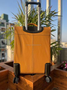 Bolsas de equipaje de cuero metálico hechas a mano Real, bolsa de carrito de cuero de piel mecanizada de usos múltiples, Maleta de viaje de tamaño grande Unisex - Product Image 6