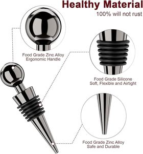 Reversible Vacuum Silicone <b>Wine</b> Stopper Leak-Proof and Fresh-Keeper Reusable <b>Wine</b> Cork for Standard <b>Wine</b> Bottles - Product Image 5