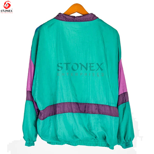 Haute qualité Nylon coupe-vent veste Unique imperméable imprimé solide à manches longues hiver bloc couleur teint tricoté tissu - Product Image 2