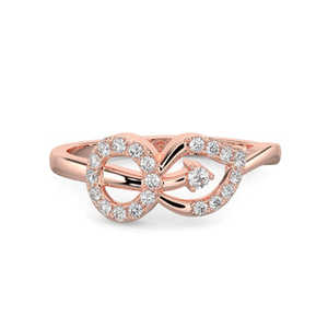 Anillo de diamantes con pétalos de oro rosa - Product Image 1