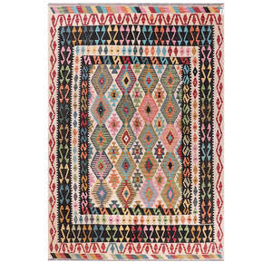 Alfombra Kilim de Maimana, Afganistán, 302 x 210 cm - Product Image 1