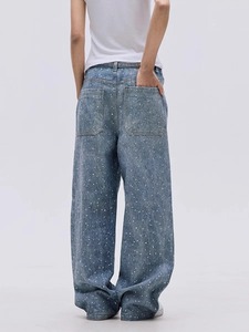 2025 nuevos Pantalones rectos de diseño Premium para mujer de alta calidad con decoraciones de volantes de encaje con lazo estampado de piedra 3D - Product Image 5