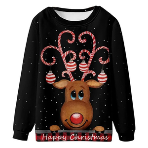 Drop Men's Crewneck Pullover Sudadera Fabricante Diseño de impresión de gran tamaño Navidad Hombres Sudaderas Elegante Manga completa - Product Image 6