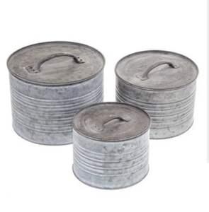 Best Quality Designer Galvanized Container 3 Pcs Household Kitchen and <b>Tabletop</b> <b>Storage</b> Canister Latest Arrival - Product Image 2