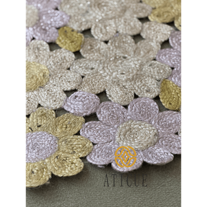 Handmade 26x35 Inch Cotton Crochet Flower Patch Placemat Woven <b>Decorative</b> <b>Table</b> Mat for Home - Product Image 2