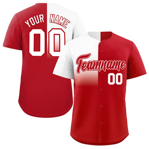 Men's Baseball Jersey Heat-<b>Printed</b> <b>Mesh</b> Breathable V-Neck Button Sports Wear Solid Color Plus Size Blank Option - Product Image 1