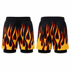 Shorts pour homme en tissu Oxford noir, style streetwear, 100% coton, séchage rapide, respirant, anti-plis, écologique, avec cordon de serrage à la taille - Product Image 1