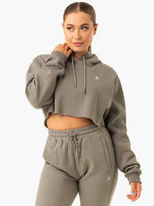 Ensemble 2 pièces OEM pour femme : sweat à capuche court en molleton de coton et pantalon de survêtement bleu pour l'hiver - Product Image 6