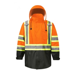Ropa de trabajo de poliéster 100%, chaqueta de alta visibilidad, Sudadera con capucha de trabajador con forro polar de invierno, chaqueta reflectante Flash, Parka personalizada de alta visibilidad para hombres - Product Image 2