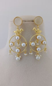 ชุดต่างหูทองเหลืองขนาดใหญ่ลายราชวงศ์ที่ทันสมัยออกแบบได้ด้วยมรดกดูแฟชั่นวาง chandbalis - Product Image 6