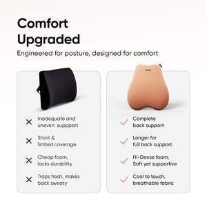 Frido Cloud Backrest <b>Cushion</b> | High-Density Memory Foam | Premium Lumbar Support for Chairs | Washable & Portable - Product Image 2